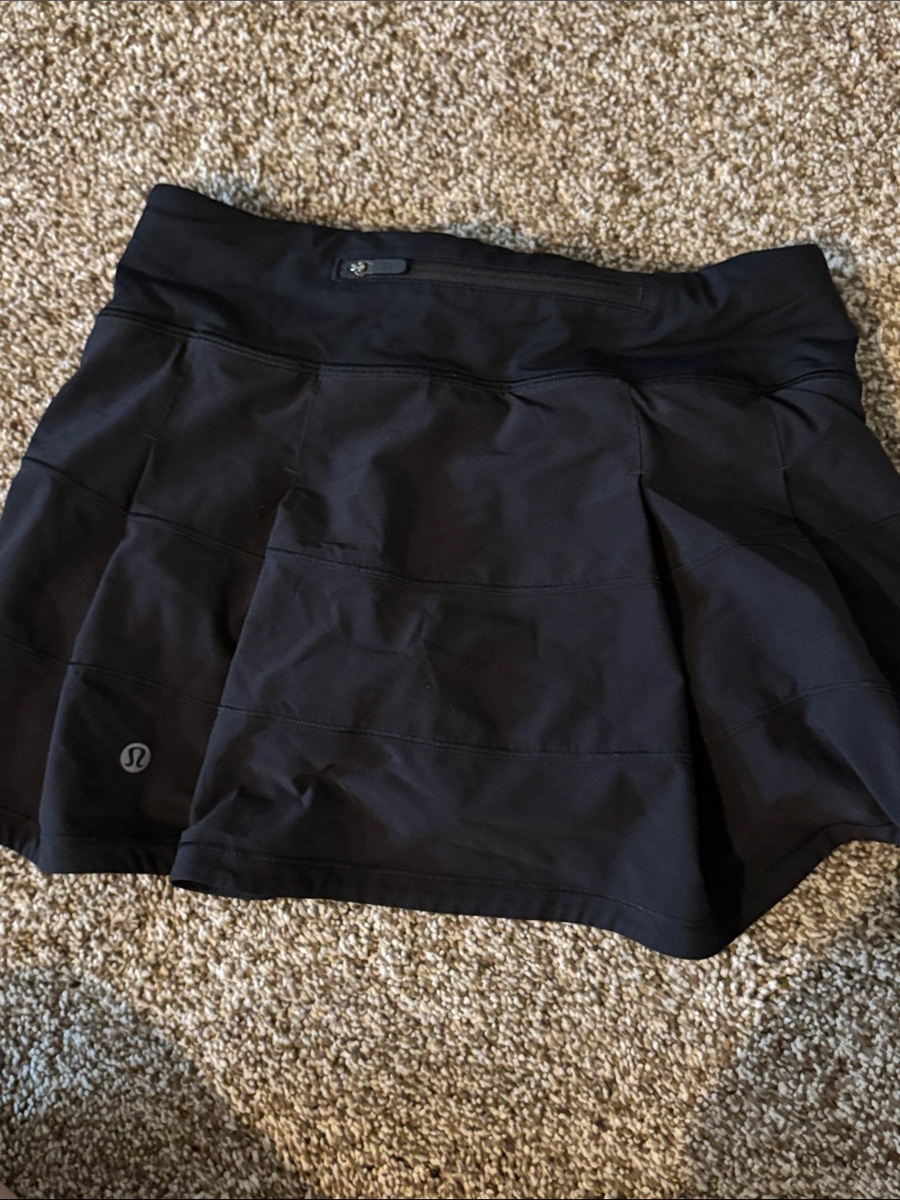 lululemon athletica Black Athletic Skort with Zip Pocket